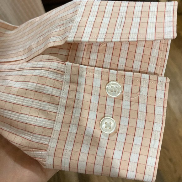 Hugo Boss Orange Plaid Shirt Sz M - Picture 5 of 6